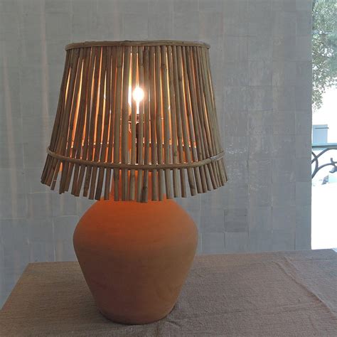 Pied De Lampe En Terre Cuite