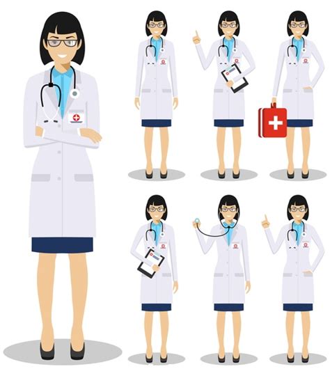 Female surgeon cartoon vector free download