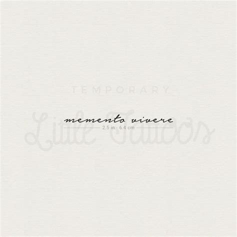 Memento Vivere Temporary Tattoo Set Of 3 Phrase Tattoos Memento