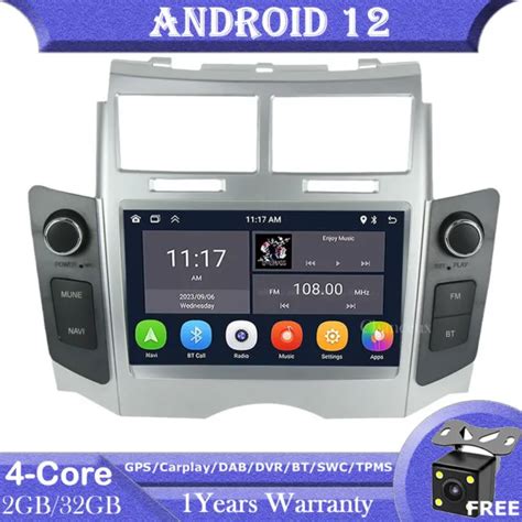 Android Car Stereo Radio Carplay Gps Sat Nav Dab For Toyota Yaris