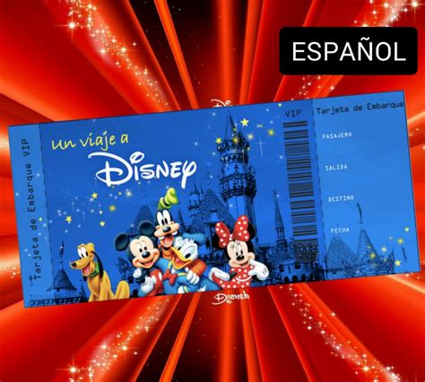 Tarjeta de embarque personalizada Un viaje a Disney Etsy España