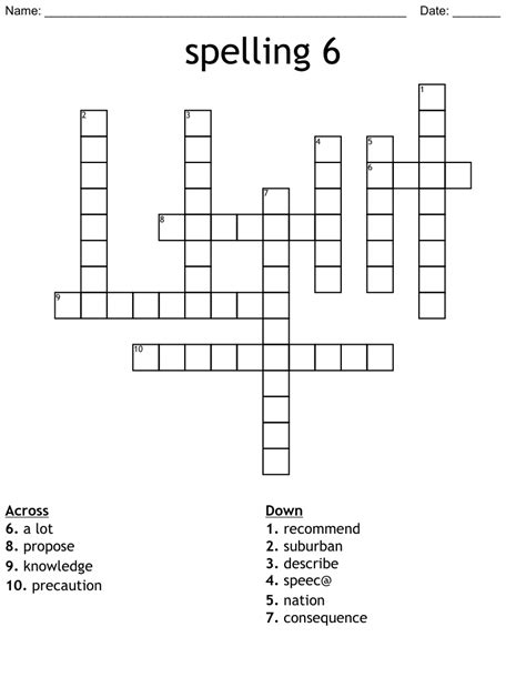 Spelling Crossword Wordmint