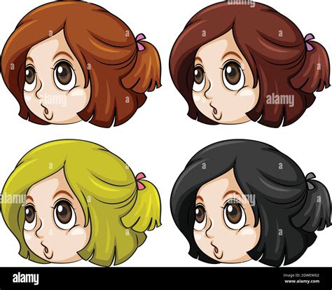 Girls With Different Hair Colors Stock Vector Image And Art Alamy