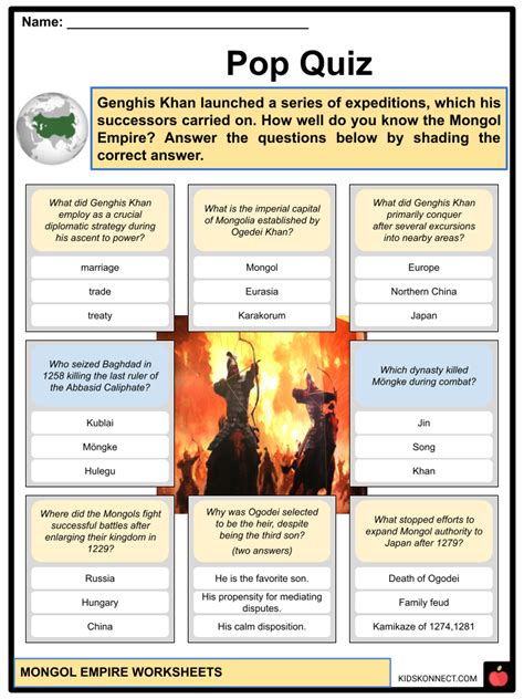 Mongol Empire Facts And Worksheets The Yuan Dynasty Society