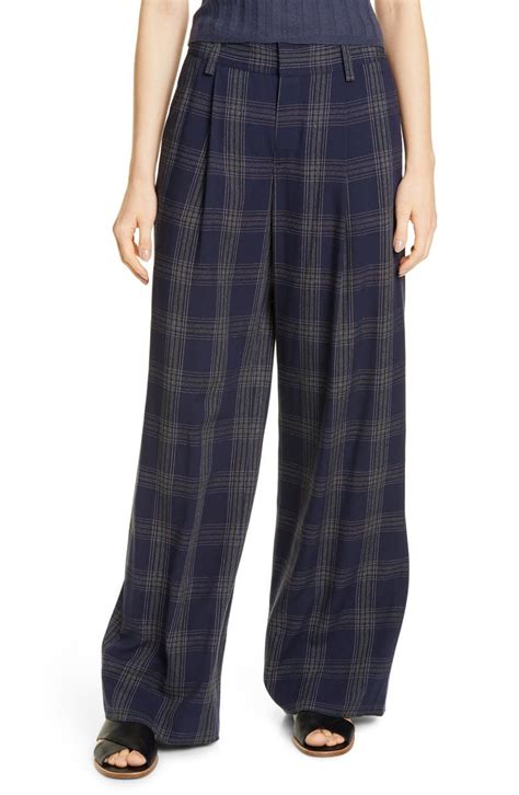 Vince Plaid Wide Leg Pants Nordstrom