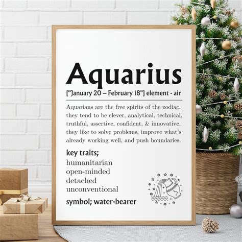 Wassermann Definition Print Wassermann Geschenke Aquarius Print