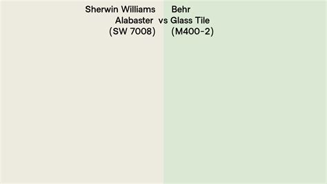 Sherwin Williams Alabaster Sw 7008 Vs Behr Glass Tile M400 2 Side