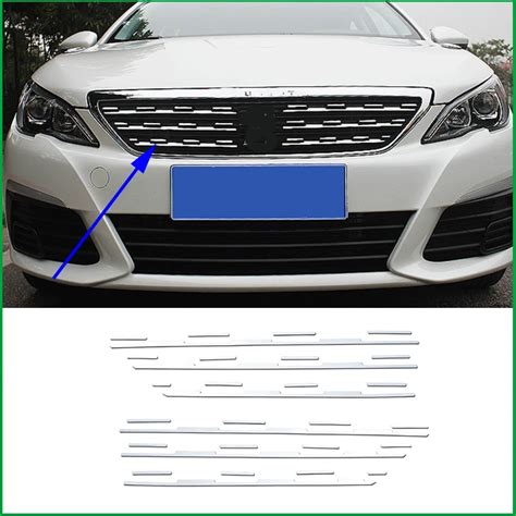 For Peugeot 308 T9 2016 2017 2018 Stainless Steel Front Grille Grill Rack Decorative Cover