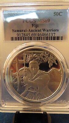 Fiji Ancient Warriors Samurai Oz Silver Coin Pcgs Ms Ebay