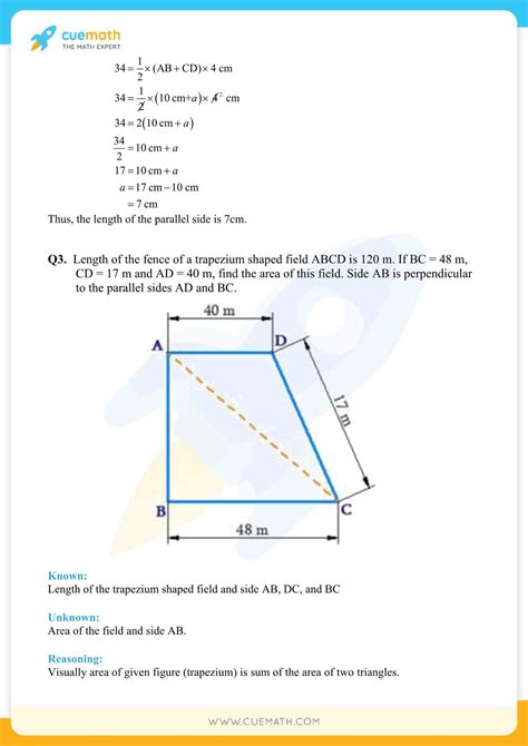 Ncert Solutions Class Maths Chapter Exercise Mensuration