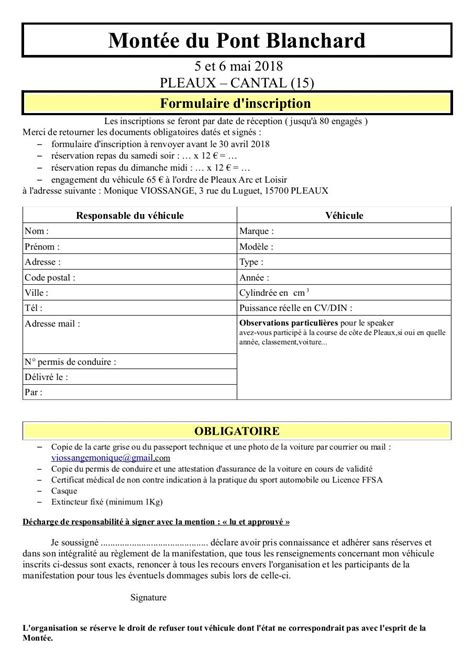 Formulaire D Inscription 2018 Fichier PDF