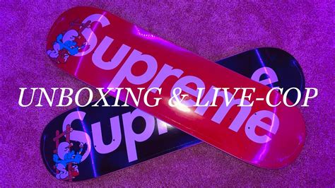 SUPREME WEEK 6 Red Black Smurf Skateboard LIVECOP UNBOXING YouTube