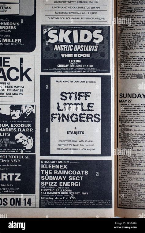 Advert For Concerts In 1970s Issue Of NME New Musical Express Music