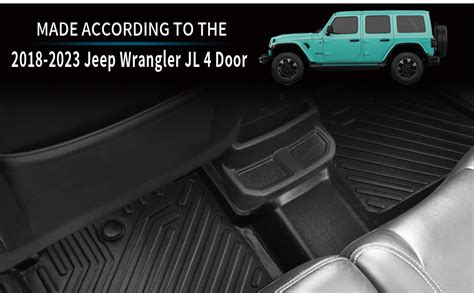 Jdeymat For 2018 2024 Jeep Wrangler Jl 4 Door Floor Mats Trunk Cargo Liner Backrest