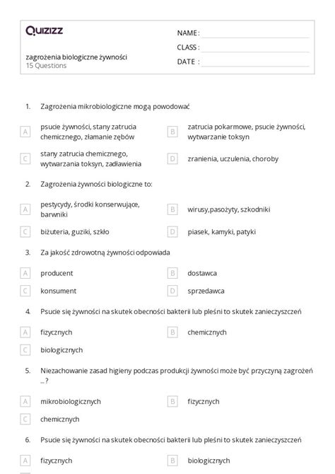 Ponad Bakterie I Archeony Arkuszy Roboczych Dla Klasa W Quizizz