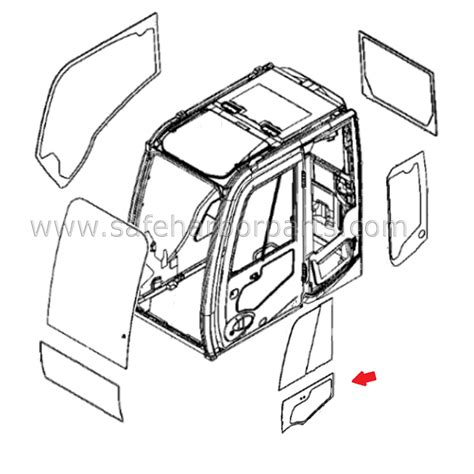 4651658 John Deere Excavator Lower Door Glass