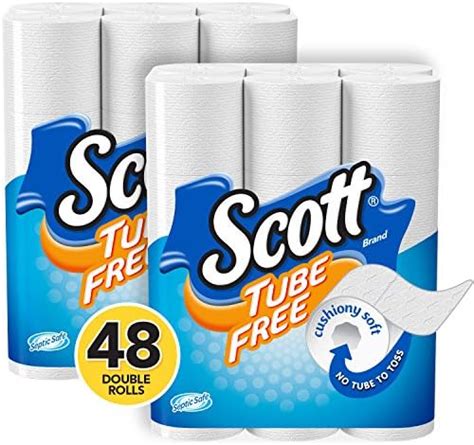 Scott Tube Free Toilet Paper Toilet Paper Rolls Bath Tissue Count