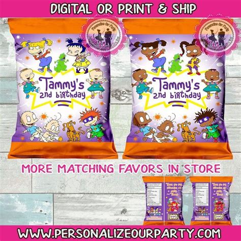 Rugrats African American Chip Bag Wrappers Digital Printed Rugrats