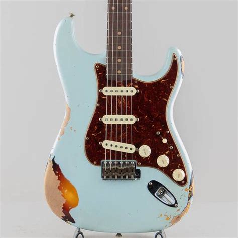 Fender Custom Shop Limited 1961 Stratocaster Heavy Relicfaded Aged Sonic Blue Over 3 Tone