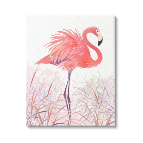 Bay Isle Home™ Flamingo Bird Tropical Grasses Patterned Canvas Wall Art