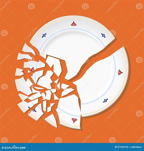 Vector Broken Plate Stock Vector Illustration Of Plate 81524195