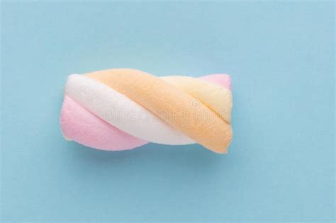 Colorful Marshmallows On Pastel Background Stock Image Image Of