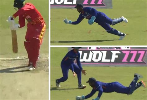 Ind Vs Zim 2022 Watch Sanju Samson Takes A One Handed Stunner To