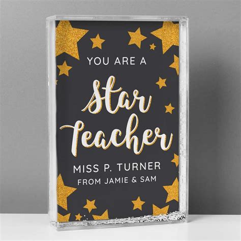 Personalised You Are A Star Teacher Glitter Shaker