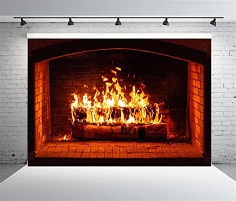 Amazon BELECO 7x5ft Fabric Burning Fireplace Backdrop Firewood