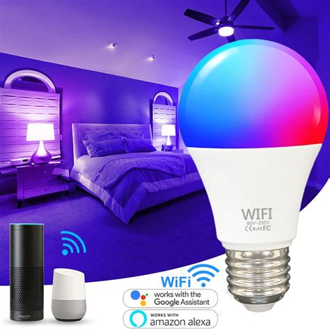 4 pièces ampoule connectée Tuya lampe LED RGB E27 15W wi fi