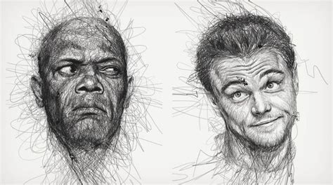 Vince Low Faces Scribble Portraits Portrait Scribble Drawings