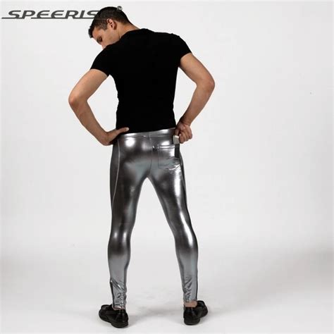 Speerise Männer Shiny Lycra Leggings Mode Metallischen