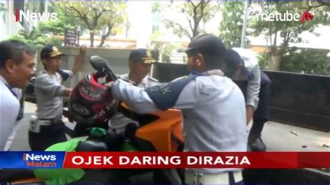 Nekat Mangkal Di Bahu Jalan Belasan Kendaraan Ojol Diangkut Petugas