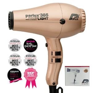 Parlux 385 Power Light Ceramic Ionic Hair Dryer Light Gold Coverall