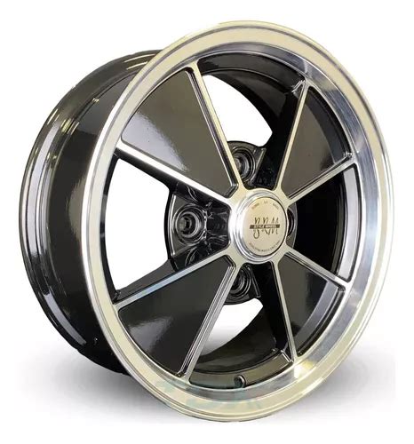 Rodas Brm Fusca Aro 15x5 5 4x130 Jogo Bicos Parafusos Cor Preto