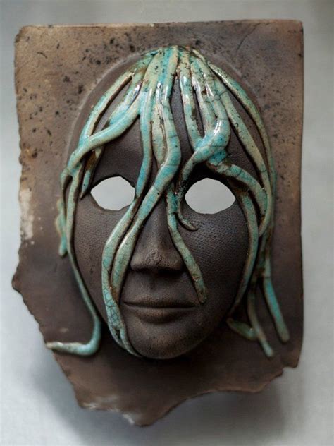 Ceramic Mask Raku Ceramic Mask Ceramic Sculpture Raku Etsy Ceramic