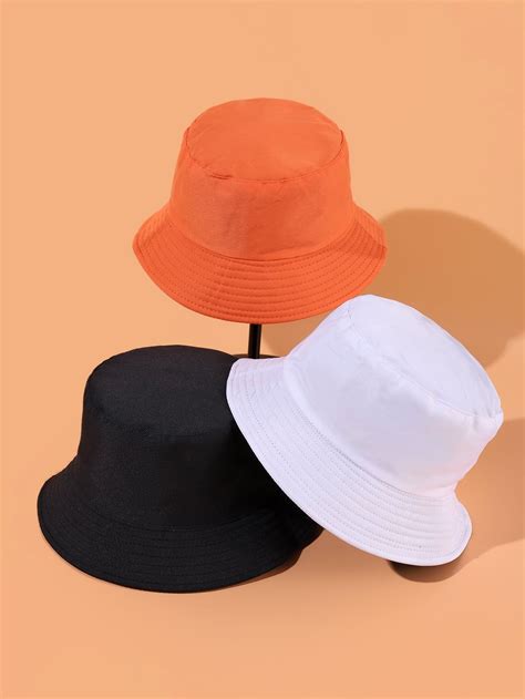 3pcs Solid Bucket Hat Bucket Hat Fashion Bucket Hat Women Accessories