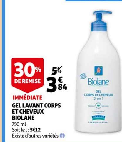 Promo Gel Lavant Corps Et Cheveux Biolane Chez Auchan ICatalogue Fr