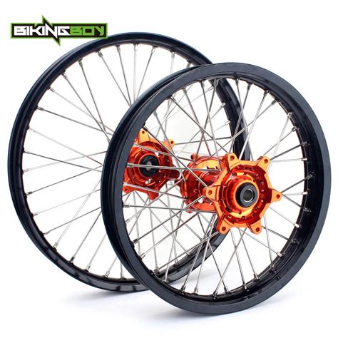 BIKINGBOY MX Offroad Motocross 21 19 Full Set Front Rear Wheel Rim Hub