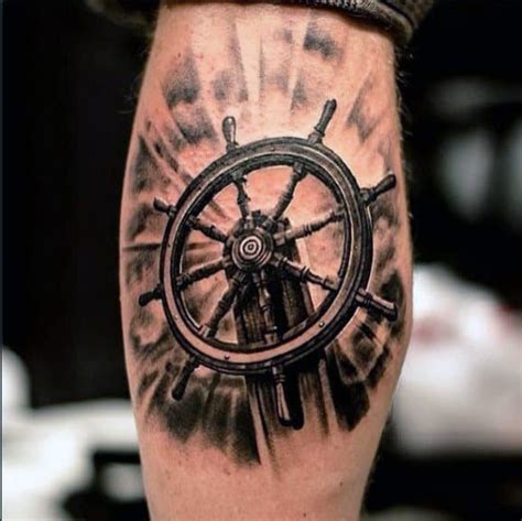 70 Ship Wheel Tattoo Designs For Men - A Meaningful Voyage