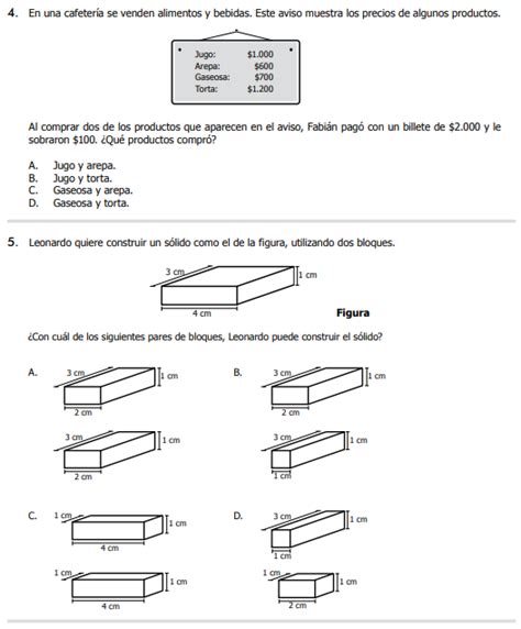 Pruebas Saber Grado Quinto Matem Ticas Pruebas Saber