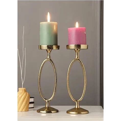 Golden Aluminium Pillar Candle Holders At Best Price In Moradabad ID