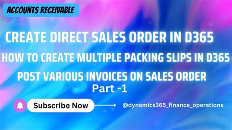 Create Direct Sales Order In D How To Create Multiple Packing Slips