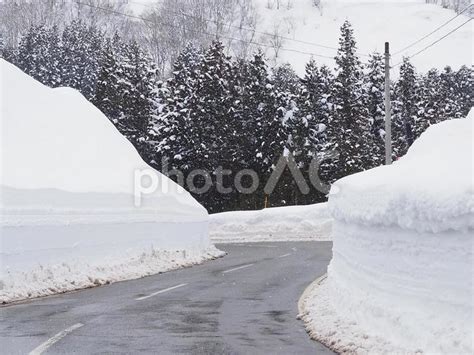 豪雪地帯の道 No 25237353｜写真素材なら「写真ac」無料（フリー）ダウンロードok