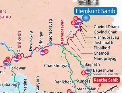 Hemkund Sahib Road Map | Rishikesh to Hemkund Sahib | Delhi to Hemkunt ...