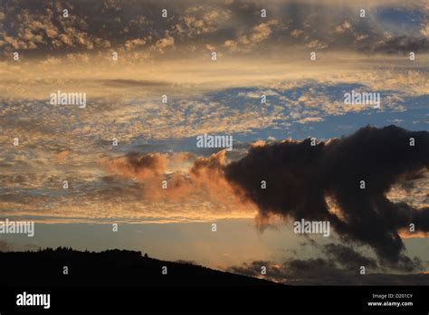 A Dramatic And Impressive Sunset Over The Somerset Hills Stock Photo