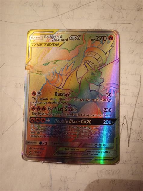 Pokémon TCG Reshiram Charizard Tag Team GX Unbroken Bonds 217 214