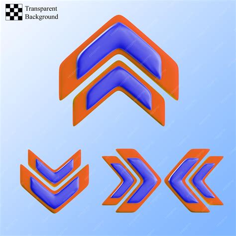 Значок двойной стрелки в оранжевой и темно-синей 3d иллюстрации ...