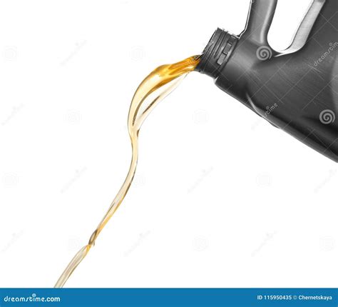 Engine Oil Pouring From Canister Isolated Stock Image Image Of