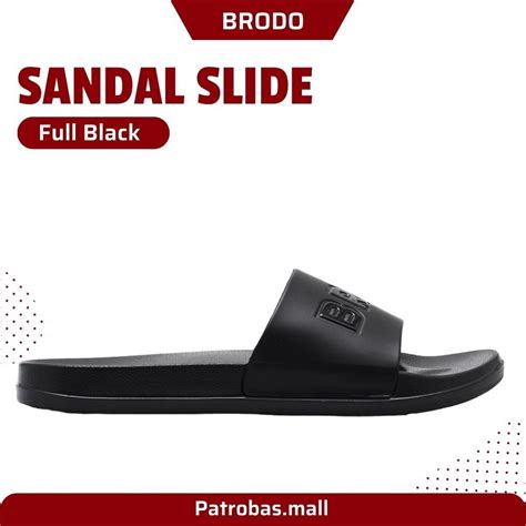 Jual Brodo Sandal Broslides Bro Do Full Black Original Sendal Slide